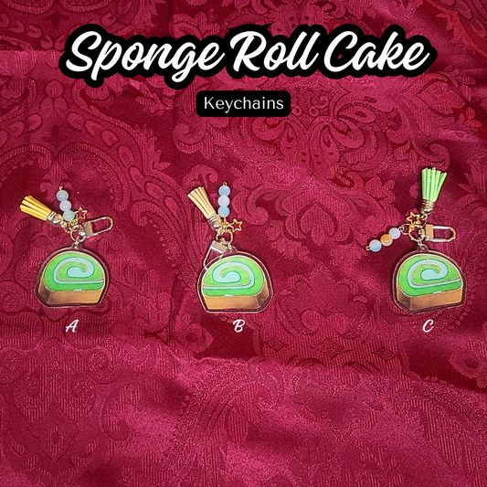 Sponge Roll Cake Keychain